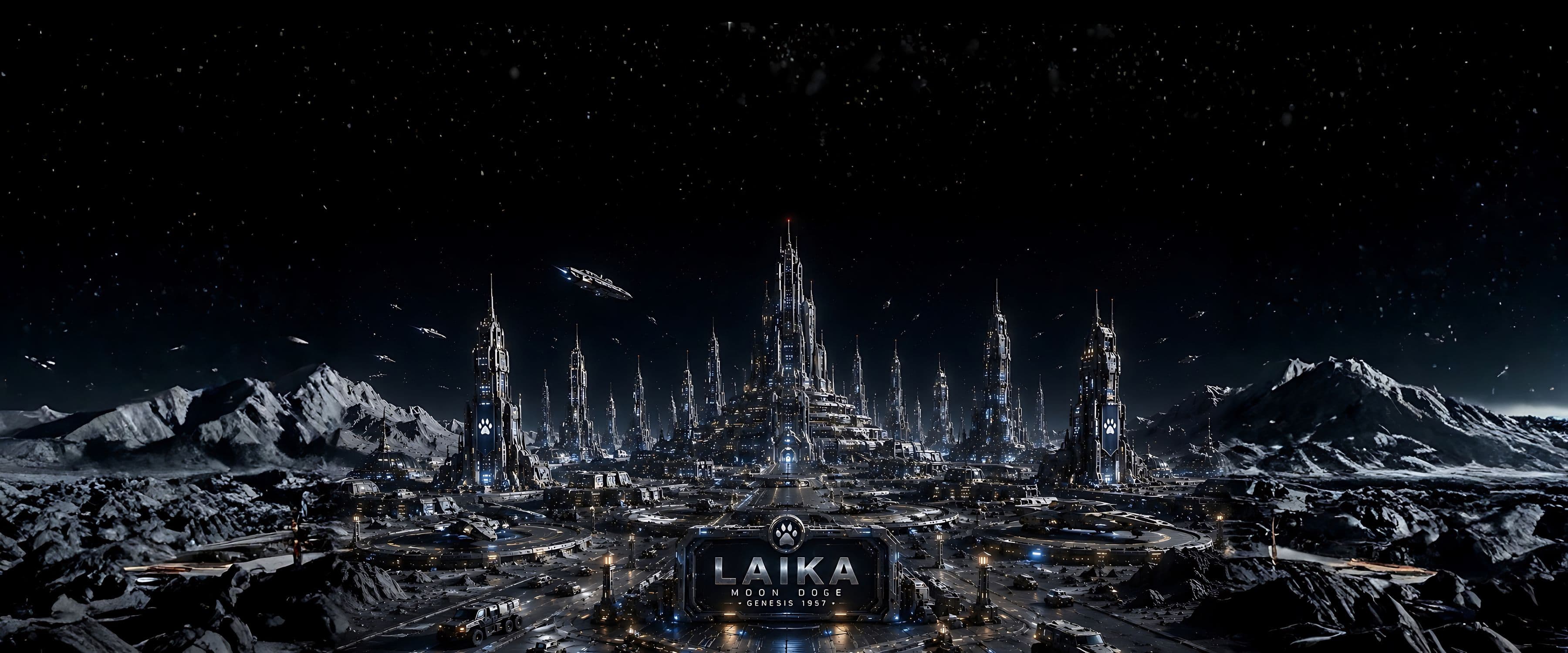 Panoramic approved lunar moonbase artwork
