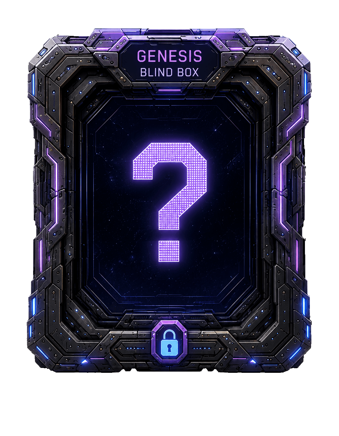 Approved metallic Genesis blind box with glowing question mark